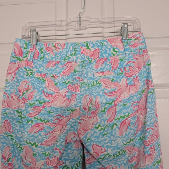 Lilly Pulitzer Lobstah Roll The Chipper Shorts Womens Size 2 Blue Pink Bermuda - Picture 9 of 14